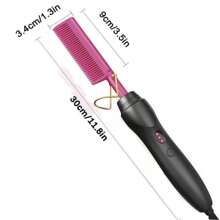 2 In 1 Electric Hot Heating Comb Hair Straightener Curler Wet Dry Hair Iron Straightening Brush Hair Styling Tool