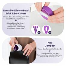 Foreverlily Mini Wax Kit – Specially Designed For Nose Hair, Ear Hair, And Eyebrows | Compact & Portable - 紫色 - 查看 4