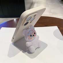 1个泰迪熊手机壳，奢华纯色硅胶材质，带挂绳，兼容三星、苹果11/12/13/14/15/16 Pro Max、三星S22/23/24/25+ UA04/A05/A14/A15/A24/A25/A34/A54 SA56/A36/A26、荣耀70/90/400/X56789abc、红米Note 14/13/12/1 Pro，防水防震防摔防刮，国际版，非国内版 - 白色 - 查看 3