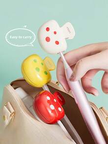 1pc/2pcs/4pcs/ Toothbrush Storage Clip Travel Essential Toothbrush Head Cover Toothbrush Protective Cap Brush Shell Protection Portable Plastic Clip Toothbrush Box - Multicolor - View 4
