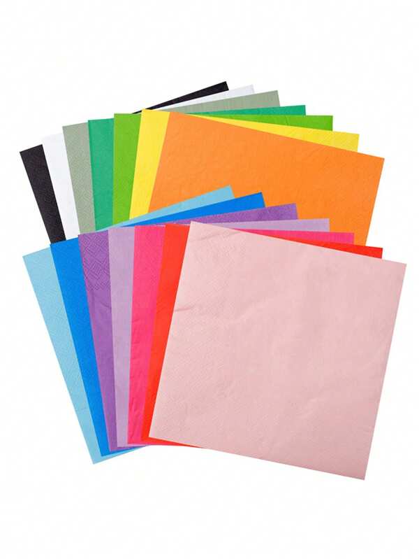 20pcs Birthday Party Double-Layer Napkins, Disposable Party Supplies, Solid Color Napkins, Printed Napkins, Creative Tissues, Face Tissues, Birthday Party Napkins, Catering Hotel Supplies Napkins, Square Napkins