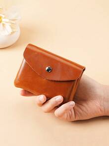 1 件迷你复古素食零钱包拉链信用卡夹正品卡夹正品卡夹便携式卡夹女士钱包钱夹迷你钱包钱包秋季男士钱包皮革小钱包 - 彩色 - 查看 5