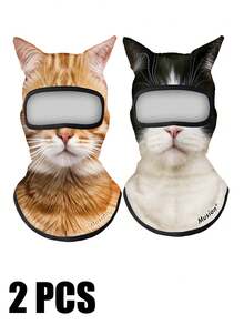 Musion 1/2/3pcs 3D Cat Ski Balaclava Sheisty Face Mask With Ears - Multicolor - View 17