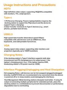 Type-C Four-In-One Docking Station, USB3.0 High-Speed Transmission, 4K High Definition, PD100W Fast Charging, Wide Compatibility