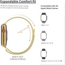 Gold Apple Watch Band, Slim Milanese Loop Compatible With Apple Watch 38mm 40mm 41mm 42mm 44mm 45mm 46mm 49mm, Glitter Gold Slim Bracelet Band For Women, Gold Apple Watch Covers For Women Watches, 2 In 1 Apple Watch Case With With Built-In Screen Protector, New Design Ultra Thin Straight Edge Hard PC Full Body Protective Cover For Apple Watch, 2pcs Watch Accessories For Apple Watch Series 10 9 8 7 6 5 4 3 2 1 Ultra SE