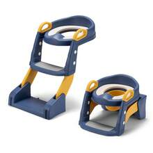 SUN YEE Potty Trainer Toilet Seat Chair Kids Toddler W/ Ladder Blue - Màu xanh lam - Xem 9