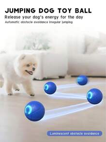 1 pieza Pelota de salto de gravedad inteligente para perros de color azul/naranja, accesorios eléctricos para mascotas, juguete para perros, pelota de entrenamiento para mascotas