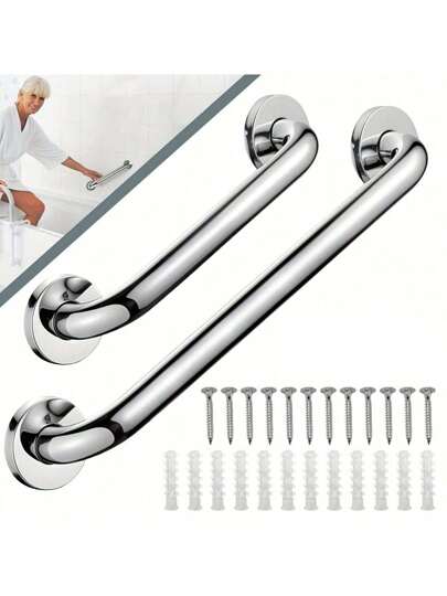 1pc Stainless Steel Grab Bar Handle, 12/20 Inch For You Choose, Stay Safe In The Bathroom