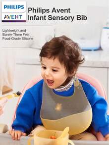 Philips Avent Yếm ăn cho bé bằng silicon - Nhẹ, thiết kế khóa cài, họa tiết dễ thương cho bé trai và bé gái, lý tưởng cho việc cho ăn, bền và dễ vệ sinh, phụ kiện cho ăn. - Nhiều màu - Xem 4