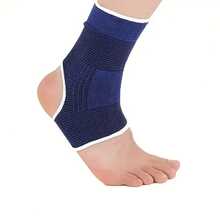 Ankle Support Sleeve Open Heel Lightly Stretchable Breathable Knit Fabric Medium Compression Unisex - Black - View 3