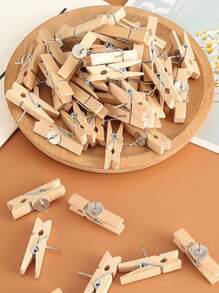 30 件木质夹子照片钉、10/20 件照片墙信息图钉、毛毡板装饰固定大头钉夹、适合办公室和学校使用、不会损坏照片夹、返校用品、毕业照片展示用品、万圣节、圣诞节和新年照片的固定夹以及圣诞夜信息的提醒夹