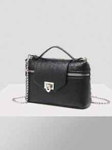 The 2025 New Vintage Ostrich Leather High-End Handbag Is Fashionable And Versatile. It Features A Classic Minimalist Style. The PU Leather Animal Ostrich Pattern Printed Single-Shoulder Bag, Handbag Chain Crossbody Bag, Valentine's Day. It Is High-End, Soft, Fashionable And Convenient To Carry. The Metal Lock Is Very Suitable For Daily Commuting, Shopping, Young Women, College Students, Newlyweds And White-Collar Workers