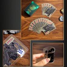 Transparent PVC Printed Dragon & Tiger Pattern Playing Cards, Entertainment Leisure Game Gift