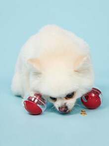 PETSIN 1pc Spiral Ball Shape Food Dispenser Puzzle Feeder, Interactive Slow Feeder Toy For Cats - Red - View 3