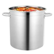 35L Large Deep Cooking Stock Pot Stainless Steel 201 With Lid Multifunctional - Silver - View 8