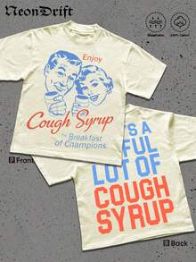 Y2k,Fun Pattern,Men's Summer Short Sleeved Pure Cotton Comfortable And Breathable Casual Outdoor Street Round Neck T-Shirt, A High-Quality Fashion Brand, A Surprise Gift For Family And Friends. - 米色 - 查看 1