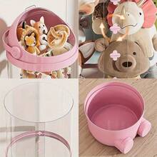 163cm/ 64inch Extra Large And Adjustable Vertical Toy Storage Tube, 2025 New Stuffed Animal Storage Tube With Handle, Stuffed Animal Storage Tube, Pet Transparent Bucket With Handle, Large Stuffed Animal Storage Tube - Hồng - Xem 5