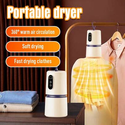 Multifunktionell bärbar torktumlare - Kompakt och bekväm torklösning för lägenheter, studentbostäder och husbilar - Snabb och enkel att använda med torkpåse, lämplig för ömtåliga kläder och små föremål, bärbar torktumlare - Kompakt mini-tvättmaskin/torktumlare-påse med timer, vikbar design, lämplig för resor, lägenhet, husbil, studentbostad, köksutrustning för hemmabruk | Kompakt torktumlare | Multifunktionell timerinställning