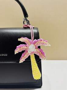 1pc Colorblock Studded Fashionable Elegant Chic Minimalist Cute Unique Interesting Plant Summer Coconut Tree Shape Coconut Tree Graphic Backpack Shoulder Bag Crossbody Bag Tote Bag Underarm Bag Cosmetic Bag Other Storage Bag Pendant Car Charm Keychain Belt Hanger Luggage Tag Identification Pendant Suitable For Couples, Best Friends, Students, Men, Women, Office, Commute, Daily, Date, Holiday, Outdoor, Travel, Business Trip, Suitable As Girlfriend, Mom, Birthday Gift