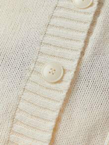 Women Button Up Sweaters Casual Cherry Pattern Long Sleeves Knit Cardigans Warm Fall Knitwear For Streetwear - Beige - View 8