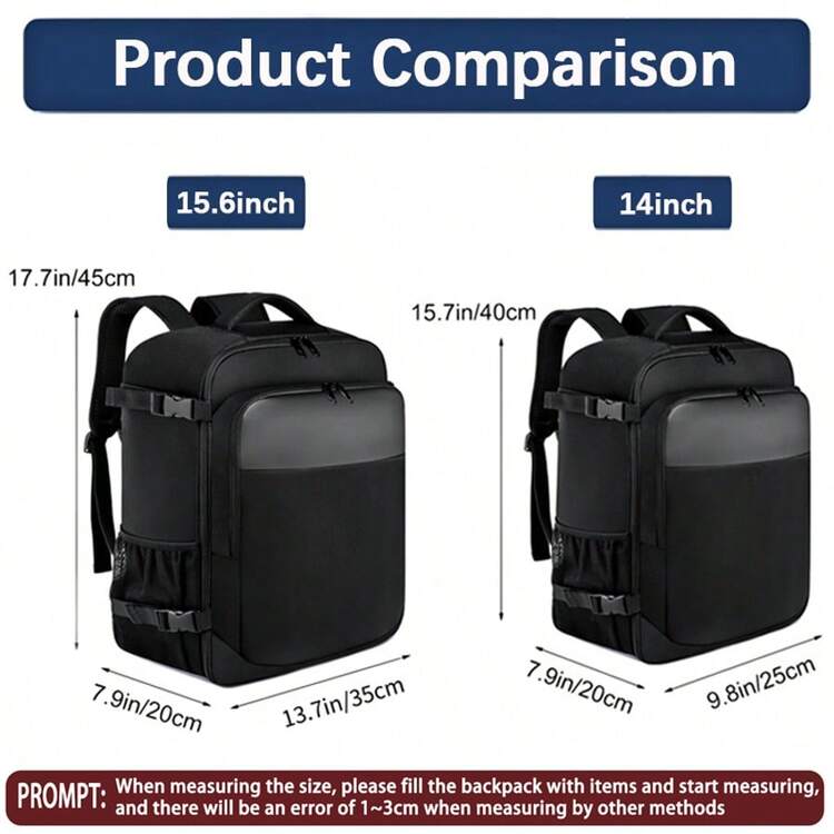 EZUOLA Svart & brun topphandtag med dragkedja, multifunktionell reseryggsäck, med flera fack, stor kapacitet och snygg design, med USB-port, sommarstudentväska, pappas bokväska, julklappsväska, ryggsäckar, rese-måsten, stor väska, stor laptopväska, handbagage, flygbolagsgodkänd herrryggsäck, examensryggsäck för resor - Svart - Visa 2