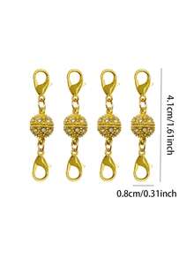5pcs Fashion Magnetic Jewelry Clasps, Strong Magnet Necklace Clasp Closures Lobster Clasps Bracelet Converter Chain Extender For Jewelry Making - Multicolor - View 14