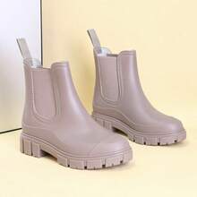 DangDing Damen Mode vielseitige Lässig Elastische Textur Sohle Dicke Boden Militärstiefel, Chelsea Stiefel, Knöchel Stiefel, Wasserdichte Regenstiefel geeignet für Outdoor, Garten, Wandern, Arbeit