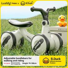 Andador e Brinquedo de Montaria B.Duck Baby - Carro de Empurrar Ajustável com 4 Rodas Anti-Tombamento, Certificado CE para 12-36 Meses (80-110cm), Capacidade de 25kg, Presente de Primeiro Aniversário/Natal