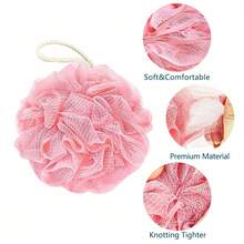 1pc Bath Loofah Sponge, Shower Loofah Exfoliating Body Scrubber Sponge, Bath Mesh Pouf Ball For Women And Men Home Bathroom Decor Fall Decor Back To School - Multicolor - View 4
