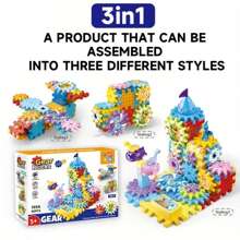 80 件 DIY 多形恐龙旋转积木套装，齿轮连接旋转建筑玩具，生日和圣诞礼物，适合 3 岁及以上儿童 - 均碼 - 查看 5