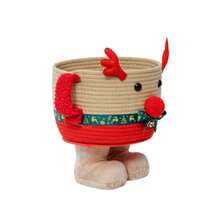 1pc Christmas Desktop Storage Small Monster, Cartoon Cotton Rope Storage Basket, Snacks Toys Organizer Basket, Decorative Ornament