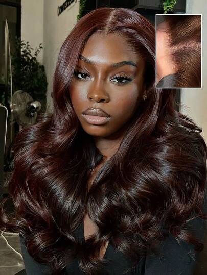 bling hair 30 Inch Chocolate Brown Body Wave Wig Human Hair HD Lace Front Wigs Human Hair Pre Plucked Burgundy Wig Human Hair 13x4 13x6 Frontal Lace Wigs 180% Density Virgin Glueless Wigs For Women With Natural Baby Hair
