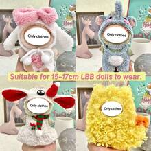 New 1-3 Generation 15-17cm LABUBU Pendant Set: Rabbit, Lamb, Elephant, Takoyaki. Clothes For LABUBU Dolls, Suitable For LABUBU Party And Gathering. (Clothes Only, No Shoes) - Multicolor - View 1