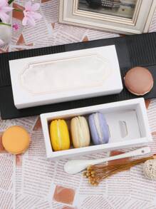 5件/10件马卡龙盒、饼干盒、白色牛皮纸礼品盒适用于蛋糕、饼干、馅饼、甜甜圈