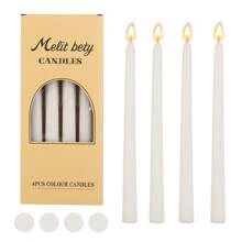 4 件 10 英寸锥形普通蜡烛，浅/深粉色/柔和色系列，适用于家居装饰、婚礼装饰、餐桌装饰、闺蜜礼物、女士礼物、冬季礼物、生日装饰、烛光晚餐、烛台、宴会、婚礼、情人节、无香蜡烛、浪漫装饰、四季皆宜 - 彩色 - 查看 17