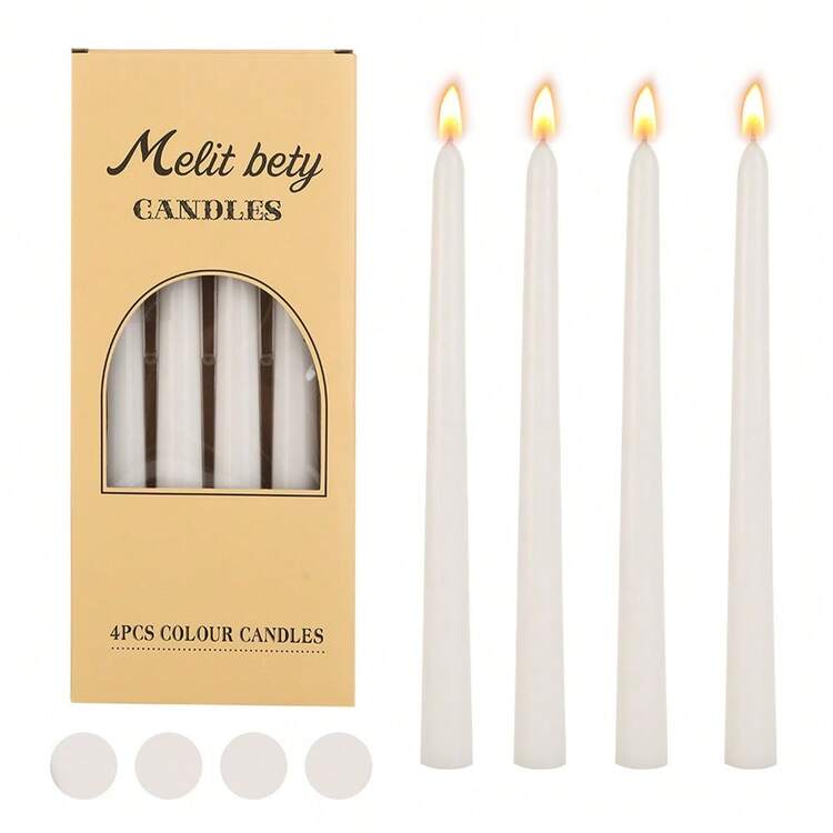 4 peças Velas Regulares Cônicas de 10 polegadas, Série de Cores Rosa Claro/Escuro/Desbotado, Adequadas para Decoração Doméstica, Decoração de Casamento, Decoração de Mesa de Jantar, Presentes para Melhores Amigos, Presentes para Mulheres, Presentes de Inverno, Decoração de Aniversário, Jantar à Luz de Velas, Porta-Velas, Banquete, Casamento, Dia dos Namorados, Velas Sem Perfume, Decorações Românticas, Todas as Estações - Multicolorido - Visão 17