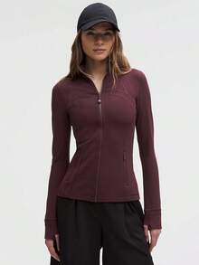 Define Jacket Nulu-For Yoga Gym Running-Sweat-Wicking-Yoga-All Seasons Sport-Spring/Summer-Autumn/Winter-Back To School - Goodnight Plum - 查看 1