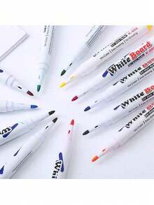 Losowy kolor 1/8/12/24/36 Magiczny pisak akwarelowy z pływającym tuszem do znakowania, odpowiedni do malowania, materiał PP, ceramiczna łyżka, akrylowy marker, minimalistyczny design, odpowiedni do malowania i tworzenia sztuki, wodoodporny, nieprzepuszczalny, odpowiedni do większości powierzchni, prezent urodzinowy, prezent na imprezę (wzory, tekst i logo na zewnętrznej powłoce są losowe)