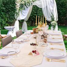 20件套白色边圆形蛋糕甜点盘套装，包括（7.5英寸/10.25英寸餐盘）和高品质可重复使用的水果沙拉盘，易于清洗，是婚礼、情人节、生日和节日聚会的理想之选。 - 白色 - 查看 3