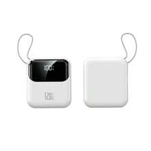 10000mAh Portable Charger Mini Power Bank, 120W Super Fast Charging Portable Mobile Phone Charger With Built-In Cable (USB-C Output Cable), LED Display Mobile Phone Travel Battery Pack, Suitable For IPhone, Suitable For Samsung, Suitable For Android And Other Travel Essentials, Back To School Essentials, Perfect Gift, Fashion Design - White - View 8