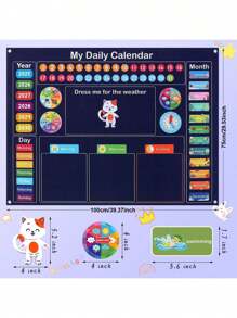 Mój codzienny kalendarz Zestaw tablic do nauki historii Tablica filcowa 3,3 stopy dla małych dzieci Prezenty dla dzieci Kalendarz przedszkolny do klasy Czas w kręgu Centrum nauki Dni tygodnia dla małych dzieci Kalendarz edukacyjny