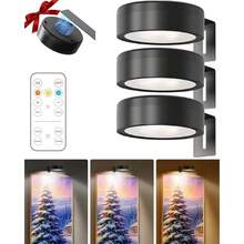 1/3 pièces Lumières de peinture alimentées par batterie dorées, lumières de peinture LED magnétiques avec gradation et minuterie à distance, 3 modes d'éclairage pour cadres de peinture, lumières décoratives murales pour salon, cuisine, couloir, mariage et escaliers, décoration intérieure | Finitions métalliques contemporaines | Éclairage réglable, éclairage intérieur avec efficacité énergétique, chambre à coucher, salon, 150 mAh, décoration de la maison