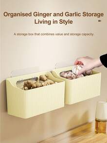 1 pieza Caja de almacenamiento montada en la pared para cocina y baño con función de drenaje, estante de almacenamiento montado en la pared, cesta colgante para pared de cebolla, jengibre, ajo y condimentos, sin necesidad de taladrar, organizador de baño y cocina para el hogar, adecuado para almacenar cebollas, jengibre, ajo, líquido lavavajillas, cepillo, esponja, limpiador, peine, tijeras, champú, pimienta, aceite de cocina, gel de baño, limpiador facial. - Multicolor - Ver 9