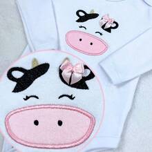 Sempre Bebê Roupa Conjunto Bebê Menina Mesversário Inverno Frio Conjuntinho Roupinha Bordado Algodão Vaca Vaquinha Fazendinha - Rosa Bebê - View 3