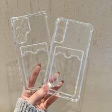 Transparent Card Holder Phone Case Compatible With S25 Ultra, S22+, S24 Ultra, S25, S24 Ultra, S23 Ultra, S23, 16 Pro Max, 15 Pro Max, 14, 13, 12, 11, 12, S24, S22U/A36/A56/M33. Reinforced Corners, Anti-Drop. Waterproof, Shock-Proof, Drop-Proof, Scratch-Resistant. - Clear - View 4