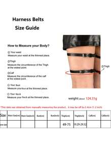 女士皮革腿环，哥特风，女士腿部绑带，可调节派对角色扮演，女士皮革腿带