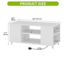 Coffee Table High Gloss With RGB LED Lights, Adjustable Storage Shelf, 97.5 X 48 X 45 Cm - White - View 3