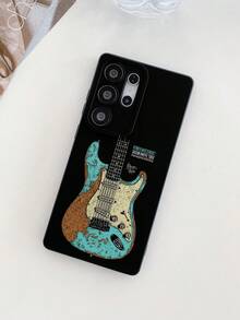 1 件艺术吉他与字母涂鸦黑眼防摔 TPU 材质手机壳，适合作为 Apple XS/XS Max/XR/11 12 13 14 15 16 Pro/Pro Max/14 15 16 Plus、Nothing、Pixel、INFINIX、Redmi 系列手机的节日礼物 - 彩色 - 查看 1