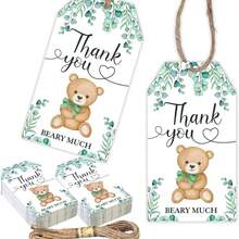 50 chiếc thẻ gấu cảm ơn vì đã ăn mừng cùng chúng tôi - Thẻ gấu mừng em bé chào đời Thẻ quà tặng Nhãn giấy Gói quà Thẻ treo Thẻ cảm ơn cho tiệc cưới, tiệc sinh nhật, tiệc mừng em bé chào đời - Nhiều màu - Xem 18