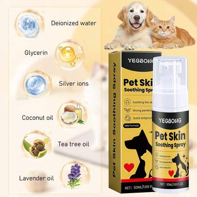 Pet Skin Treatment Spray For Dogs & Cats, Natural Soothing Spray For Cleansing And Softening Skin, Reducing Scratching